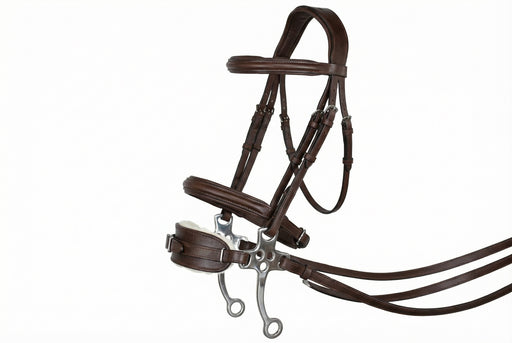 Horse Western English Leather Bitless Hackamore 7" Shank Adjustable Nose 35153
