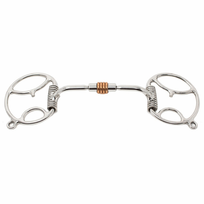 Horse Stainless Steel Mouth D-Ring Comfort Snaffle Bit Copper Rollers 35312v
