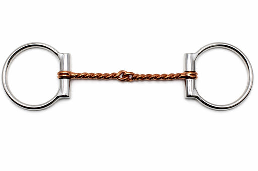 Horse Stainless Steel  Twisted Wire Copper Mouth D-Ring Snaffle Bit 35319v