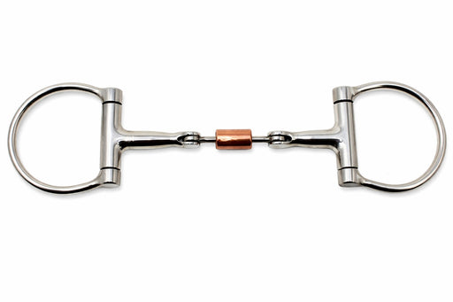 Horse Stainless Steel  Hinged Copper Roller Mouth D-Ring Snaffle Bit 35321v