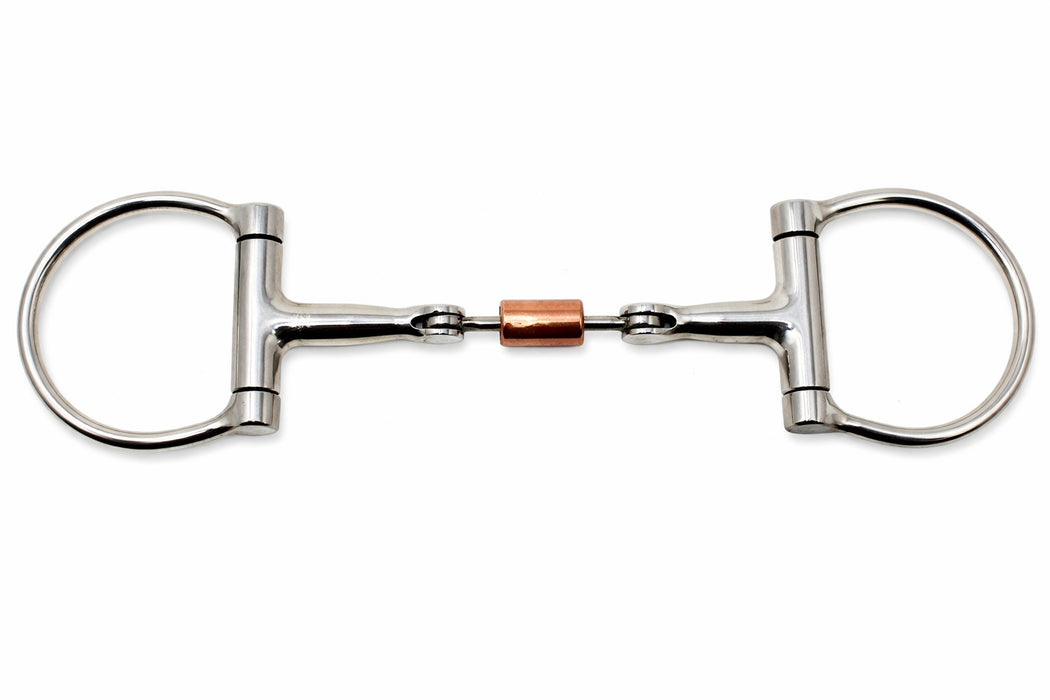 Horse Stainless Steel  Hinged Copper Roller Mouth D-Ring Snaffle Bit 35321v