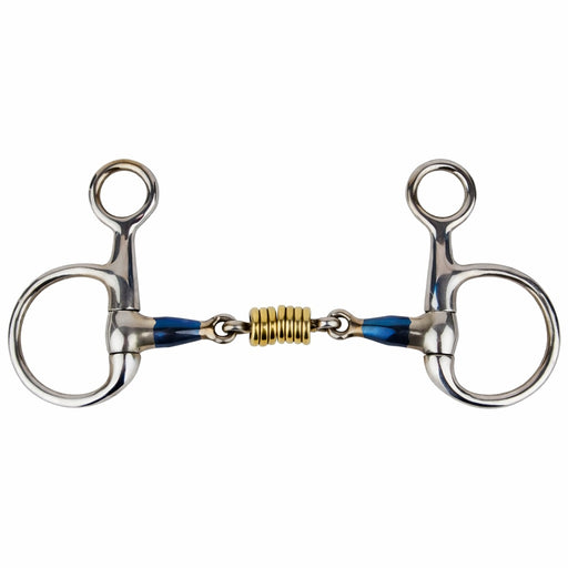 Stainless Steel 3-Piece Dog Bone Snaffle Baucher Bit w/ Copper Rings 35433