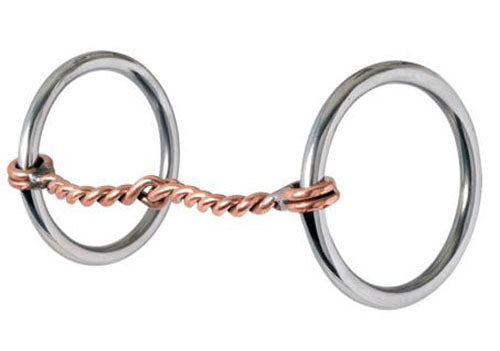 'ProRider SS 3" Loose Ring with Twisted Copper Wire Snaffle Horse Bit 35479P