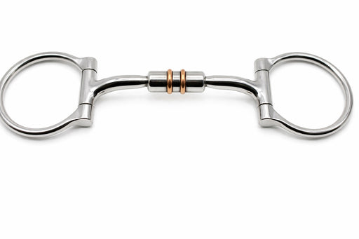 Horse Stainless Steel Mouth D-Ring Comfort Snaffle Horse Bit Copper Rollers 35515