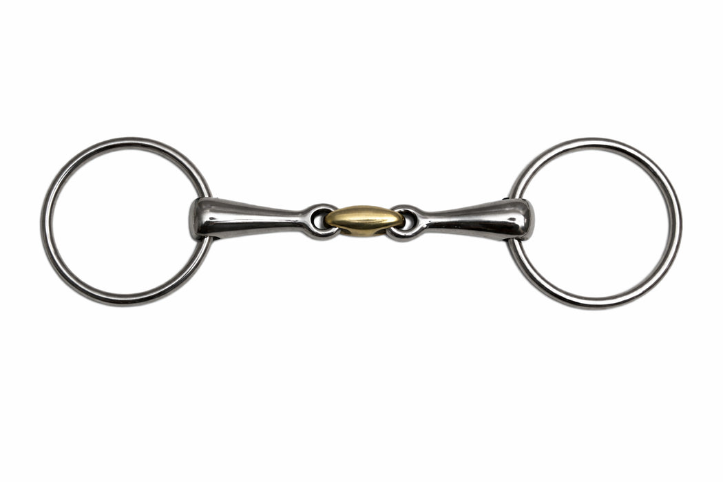Stainless Steel Loose Ring Copper Dog Bone Snaffle Horse Bit 35518