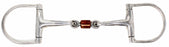 SS D-Ring Dog Bone Copper Roller Mouth Snaffle Horse Bit 35520