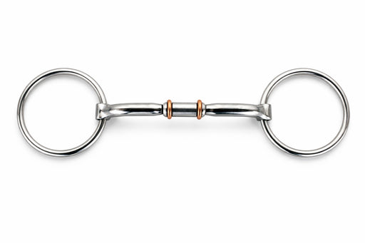Horse  SS Loose Ring Snaffle Bit with Copper Rollers 5" Mouth 35567B