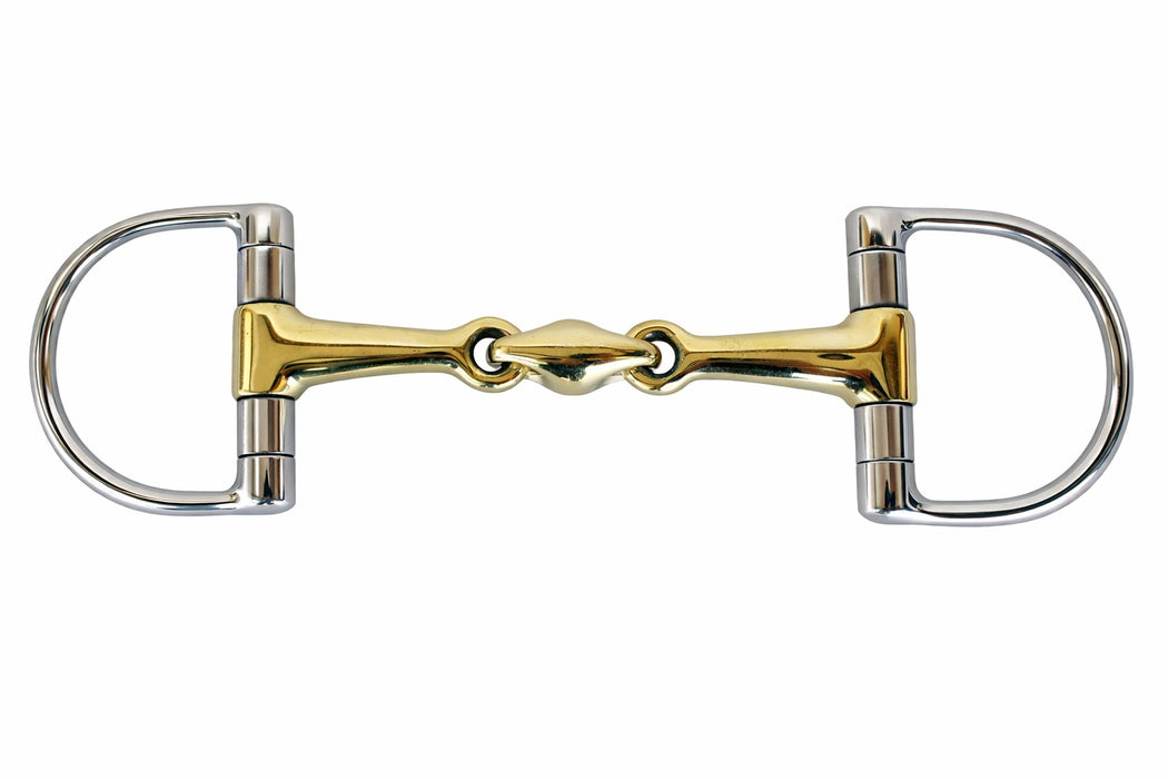 Horse English Riding Double Jointed Dee-Ring Dog Bone Snaffle Horse Bit 35568VAR