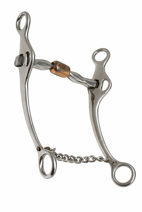 Horse Horse Western 5" Three-Piece Hinged Snaffle Bit With Copper Roller 35569