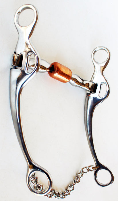 Horse Horse Western 5" Three-Piece Hinged Snaffle Bit With Copper Roller 35569