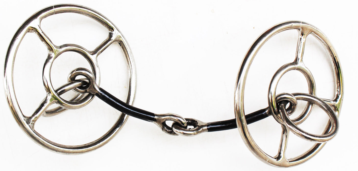 Horse Western 4.5" Mouth Double Ring Single Joint Sweet Iron Snaffle Bit 35604