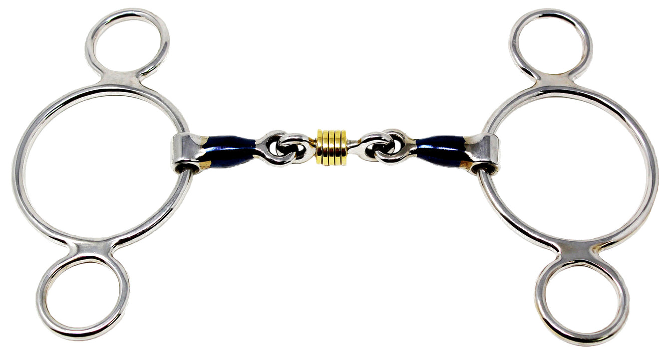Horse Bit Sweet Iron Gag Bit 3-Piece Dog Bone Mouth w/ Rings 35614