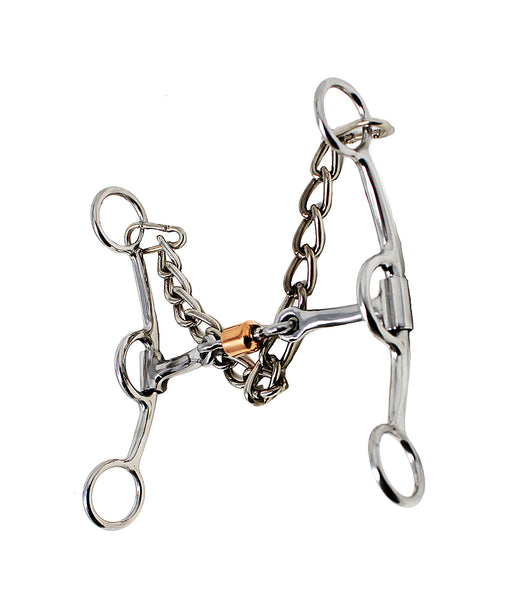 Horse Stainless Steel Western 5-3/4" Jointed Snaffle Bit Copper Roller 35616D