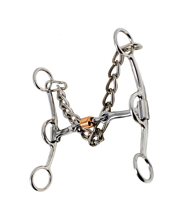 Horse Stainless Steel Western 5-3/4" Jointed Snaffle Bit Copper Roller 35616D