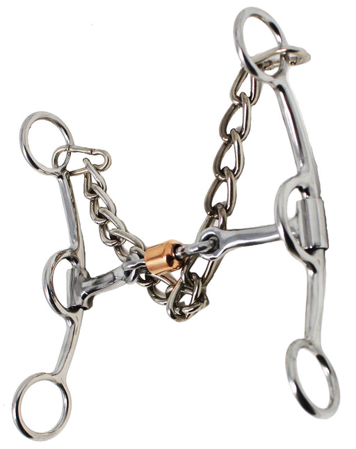 Horse Stainless Steel Western 5-3/4" Jointed Snaffle Bit Copper Roller 35616D