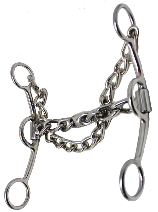 Horse Stainless Steel Western 5-3/4" Chain Gag Bit w/ Lozenge 35618D