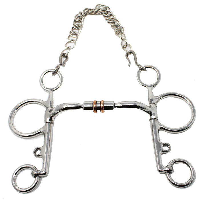 Horse Pelham Comfort Snaffle Bit w/ Copper Rollers 35623