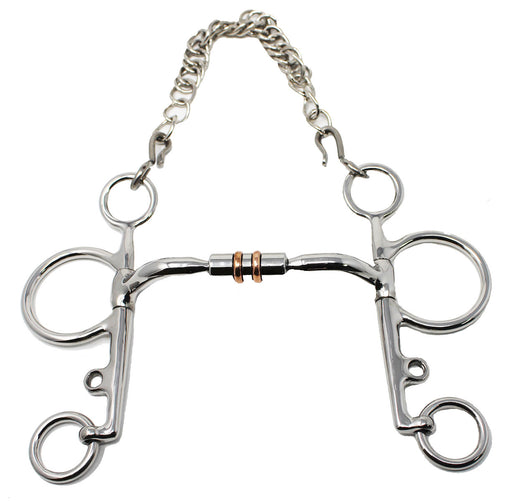 Horse  5" Pelham Comfort Snaffle Bit w/ Copper Rollers 35623B