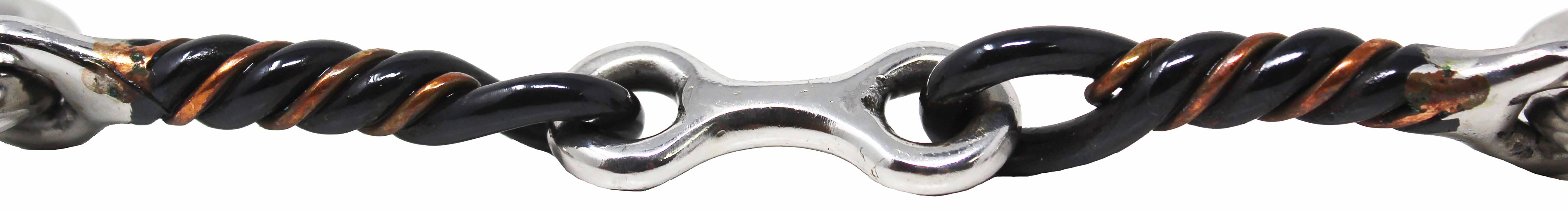 SS Loose Ring   Mouth 3-Piece Sweet Iron Twisted Dog Bone Snaffle Bit 35642