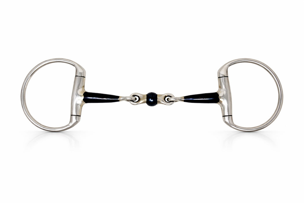 SS Eggbutt  Mouth 3-Piece Sweet Iron Dog Bone Snaffle Bit w/ Roller 35645