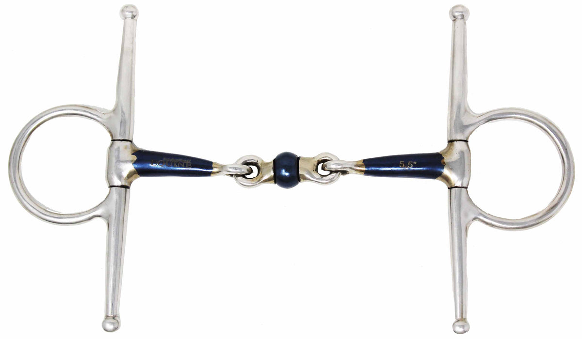 SS Full Cheek   Mouth 3-Piece Sweet Iron Dog Bone Snaffle Bit 35646