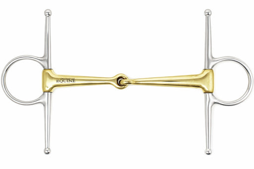 Stainless Steel Full Cheek Jointed Brass Mouth Snaffle Bit Tack 35650