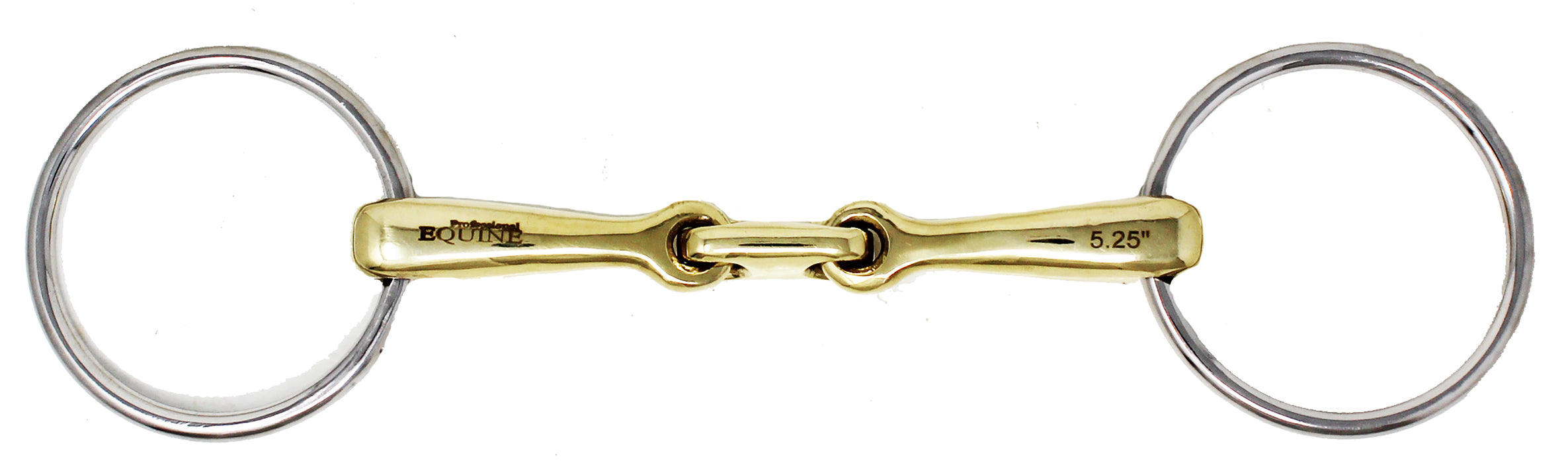 SS Loose Ring 5.  Mouth 3-Piece Double Jointed Lozenge Snaffle Bit 35652