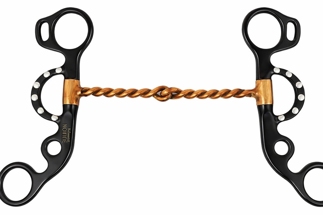 Short Shank Argentine Twisted Wire Copper Mouth Snaffle Horse Bit 35654C