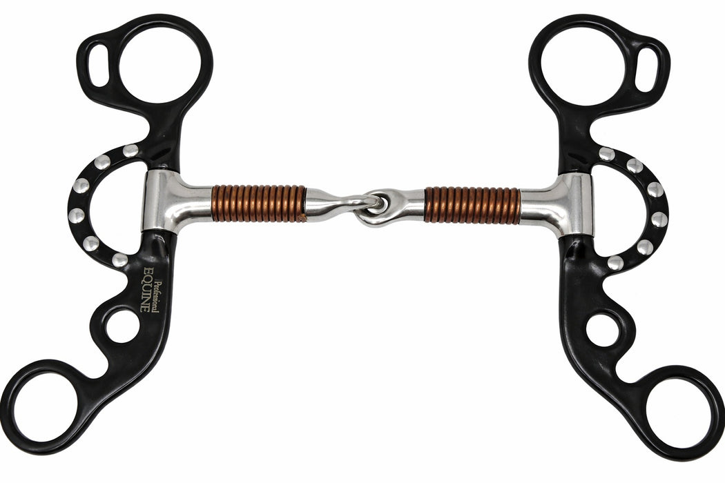5" Short Shank Copper Wire Wrapped Mouth Snaffle Studded Horse Bit 35655B