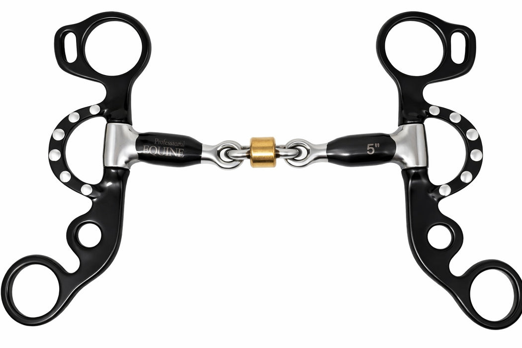 5" Short Shank Sweet Iron Dog Bone Snaffle w/ Copper Roller Horse Bit 35656B