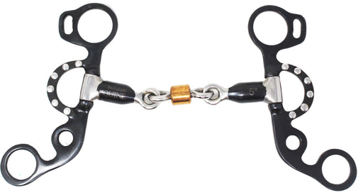 Short Shank Sweet Iron Dog Bone Snaffle w/ Copper Roller Horse Bit 35656