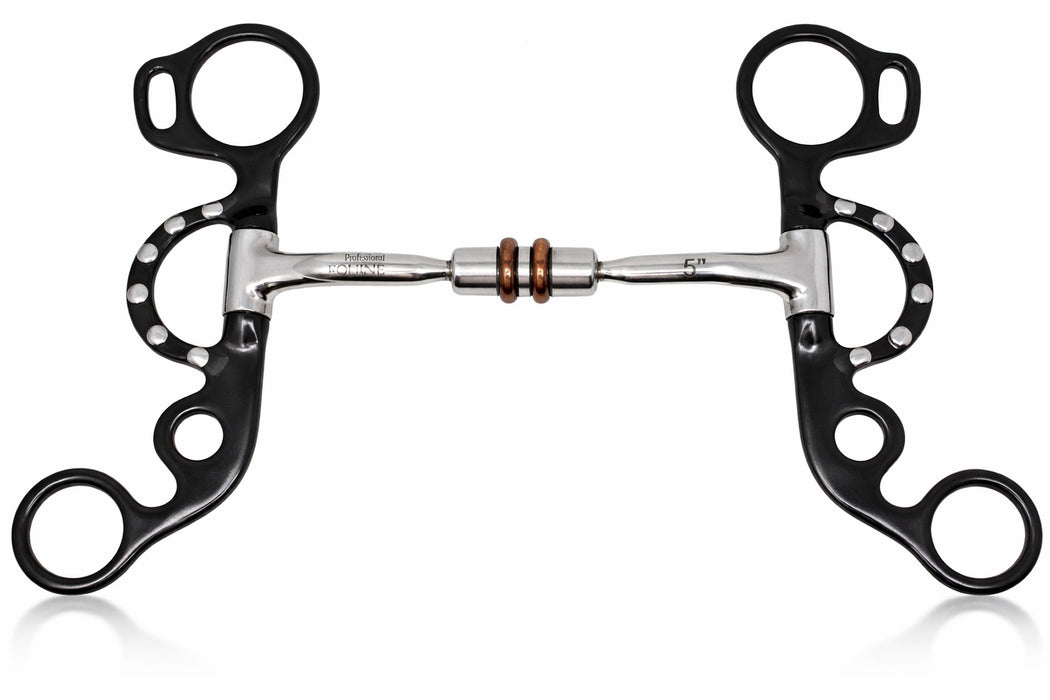 5" Mouth Comfort Jointed Copper Roller Short Shank Snaffle Horse Bit 35660B