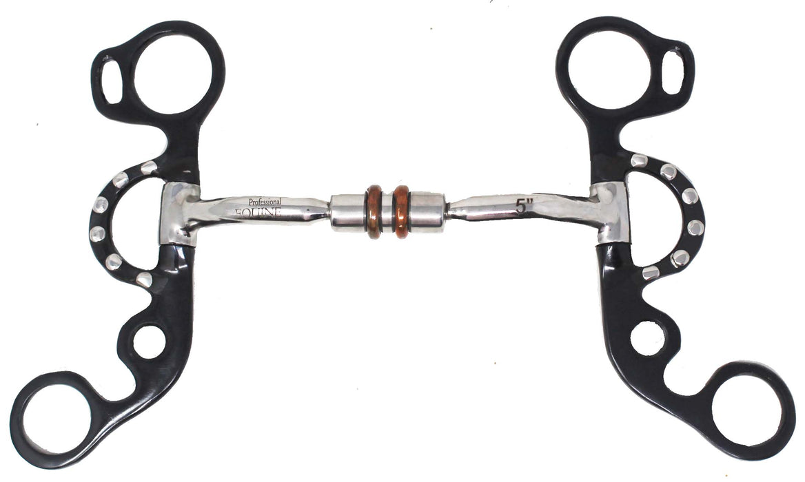 5" Mouth Comfort Jointed Copper Roller Short Shank Snaffle Horse Bit 35660B