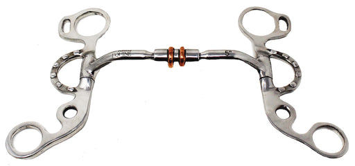 5" Argentine Jointed Copper Roller Mouth Short Shank Horse Snaffle Bit 35663B