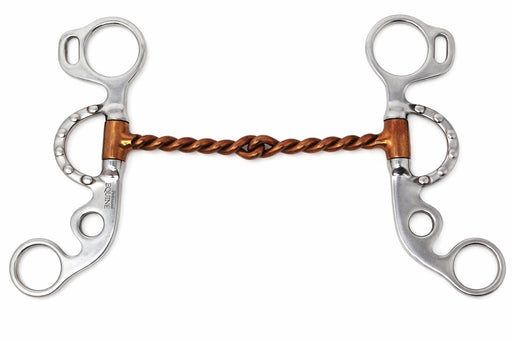 5" Short Shank Argentine Twisted Wire Copper Mouth Snaffle Studded Bit 35665B