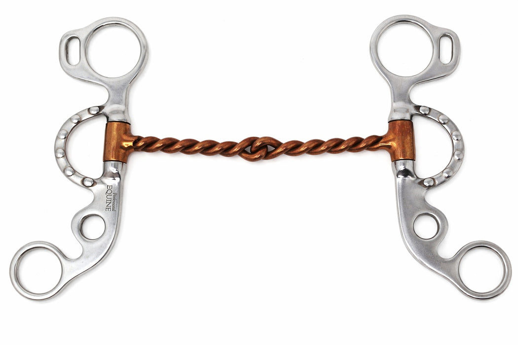 5" Short Shank Argentine Twisted Wire Copper Mouth Snaffle Studded Bit 35665B