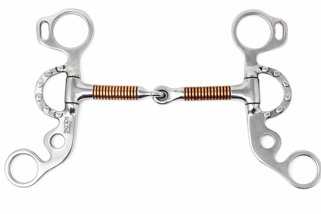5" Short Shank Argentine Copper Wire Wrapped Mouth Snaffle Studded Bit 35666B