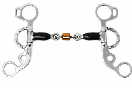 5" Short Shank Sweet Iron Dog Bone Snaffle w/ Copper Roller Horse Bit 35667B
