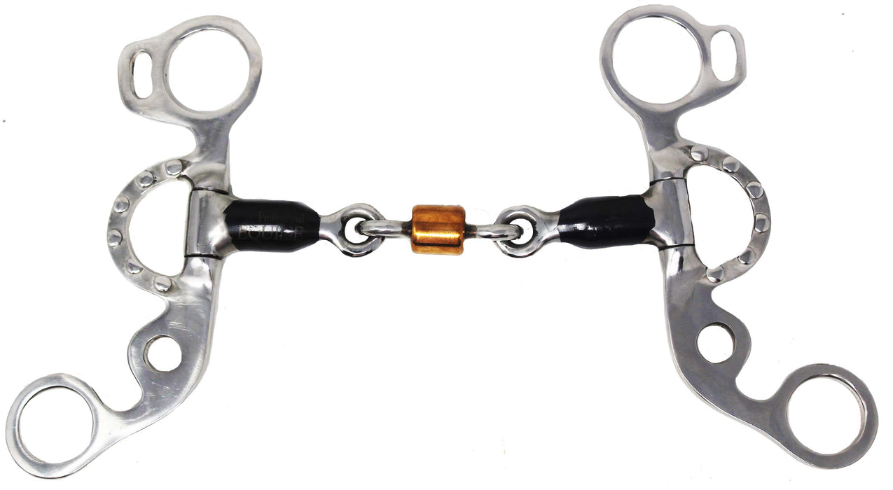 5" Short Shank Sweet Iron Dog Bone Snaffle w/ Copper Roller Horse Bit 35667B