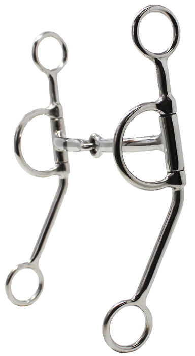 Western SS 5" Snaffle Mouth Swivel Cheek Horse Copper Inlay Training Bit 35675B