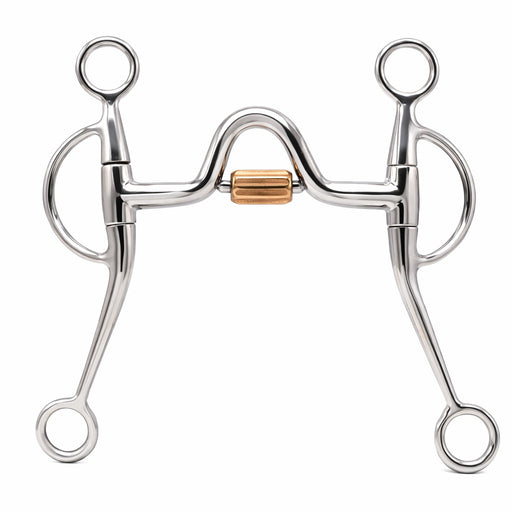 Western SS 4.5" Medium Port Mouth Copper Roller Swivel Horse Bit 35681B