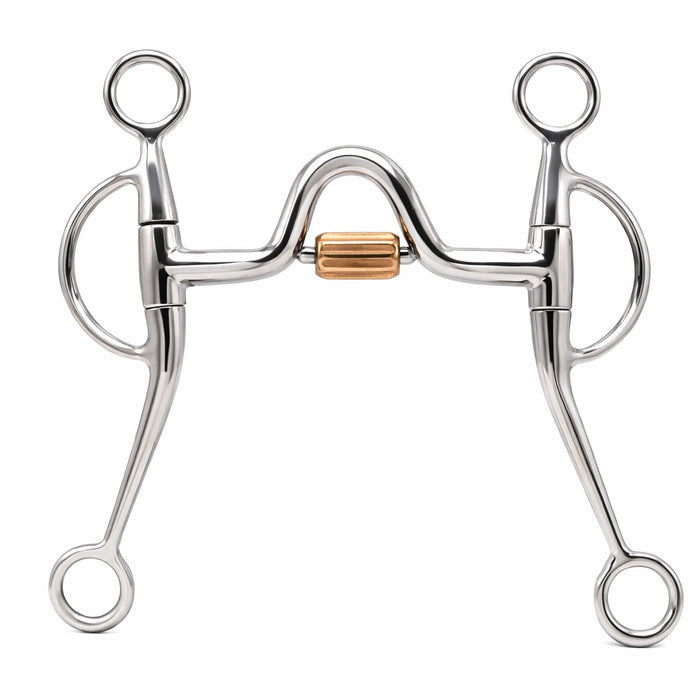 Western SS 4.5" Medium Port Mouth Copper Roller Swivel Horse Bit 35681B
