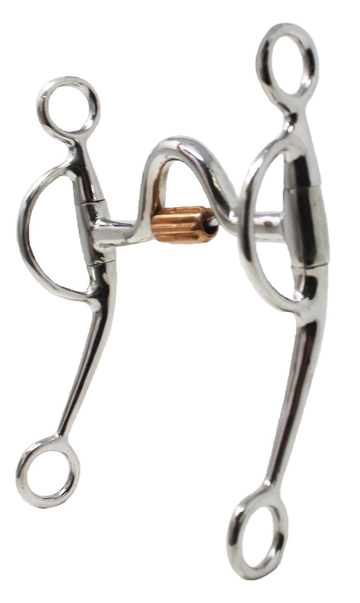 Western SS 4.5" Medium Port Mouth Copper Roller Swivel Horse Bit 35681B
