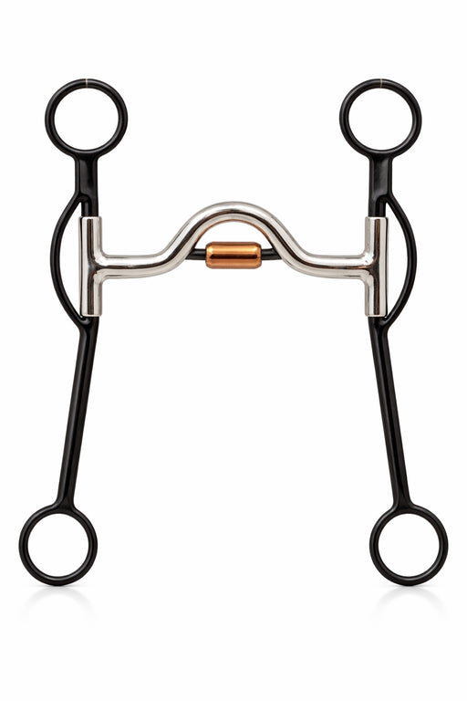 Western Sweet Iron SS 5" Medium Port Mouth Copper Roller Swivel Horse Bit 35682B
