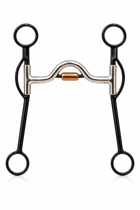 Western Sweet Iron SS 5" Medium Port Mouth Copper Roller Swivel Horse Bit 35682B