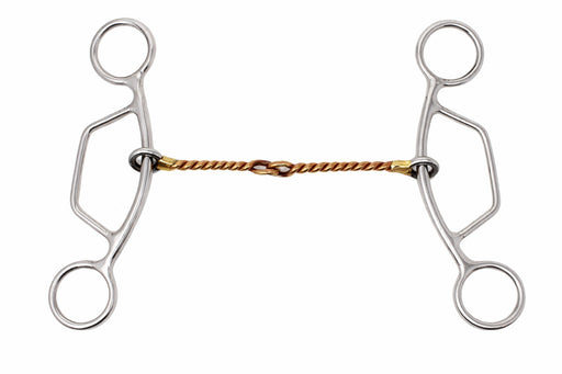 Western Stainless Steel 5" Mouth Twisted Wire Copper Snaffle Horse Bit 35683B