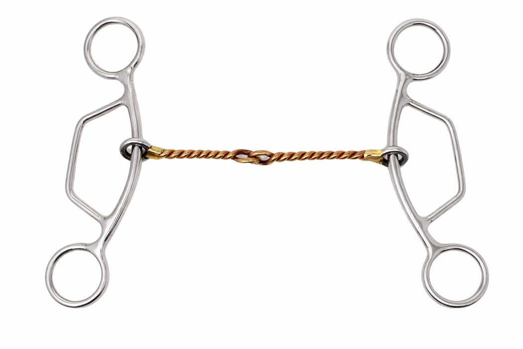 Western Stainless Steel 5" Mouth Twisted Wire Copper Snaffle Horse Bit 35683B