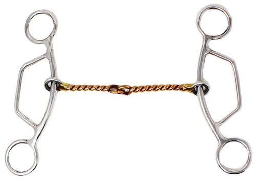 Western Stainless Steel 5" Mouth Twisted Wire Copper Snaffle Horse Bit 35683B