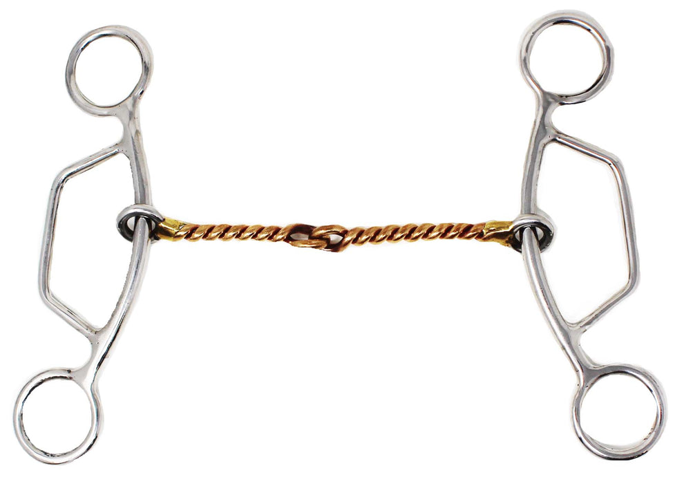 Western Stainless Steel 5" Mouth Twisted Wire Copper Snaffle Horse Bit 35683B