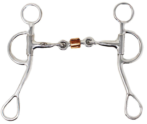 Horse Argentine SS 5" Dog Bone Snaffle Mouth Bit Copper Roller 35GA05B